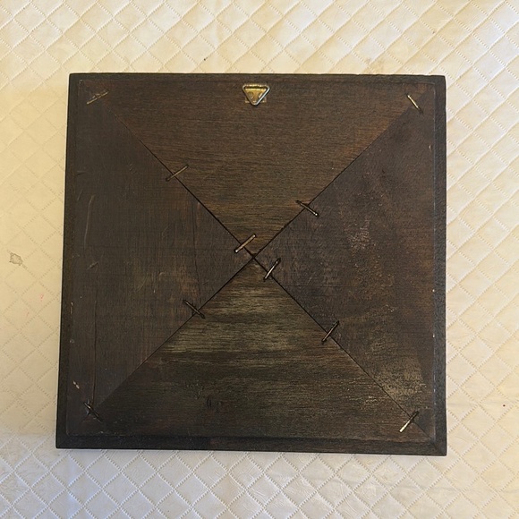 Elegant Wood w/Brown Glass Lion,Birds and Leafs Art Piece Small - Picture 2 of 4